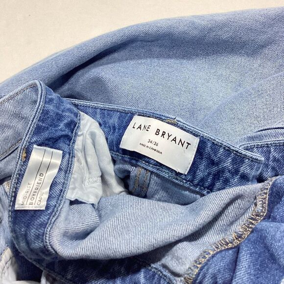 Lane Bryant Capri Mid Rise Boyfriend Jeans 34/36 Lace Hem - Picture 5 of 11